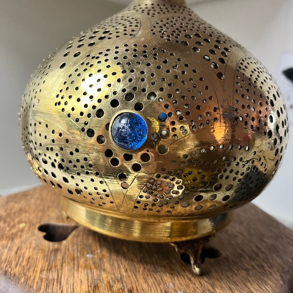 Morrocan Brass Lantern mood lighting vibey decor Home decor warm decor - Picture 2 of 4